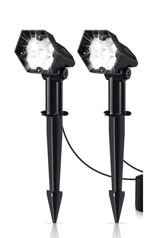 80CRI 3600mAh Solar Spot Lights , 300lm IP65 Solar Garden Lights 6 Modes